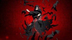 Naruto Shippuuden uchiha itachi raven red background akatsuki