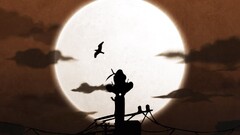 Naruto Shippuuden uchiha itachi silhouette moon power lines