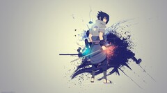 Naruto Shippuuden uchiha sasuke paint splatter anime boys