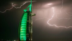 national geographic Burj Al Arab Lightning building dubai storm