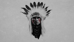 Native Americans headdress selective coloring Simple Background