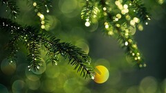 nature bokeh pine trees leaves Plants