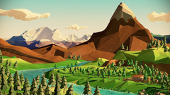 nature fantasy art low poly digital art