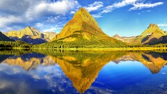 nature glacier national park reflection Mountains sky landscape