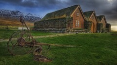 nature hdr cabin grass Mountains