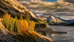 nature jasper national park Lake alberta landscape Mountains