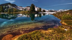 nature Lake reflection Mountains hdr