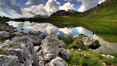 nature Lake reflection Mountains stones landscape