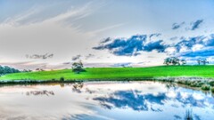 nature Lake sky clouds water reflection