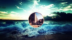 nature landscape cityscape polyscape Sea digital art circle