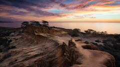 nature landscape desert coast sunset Sea