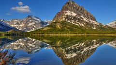 nature landscape Mountains reflection Lake Montana