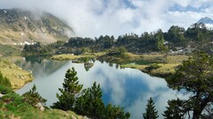 nature landscape Mountains reflection Trees Lake