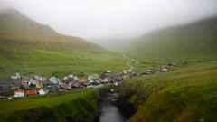 nature landscape river mist tilt-shift Mountains field outdoors