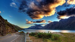 nature landscape road sky Mountains clouds