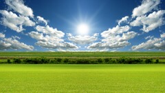nature landscape sky field sun clouds