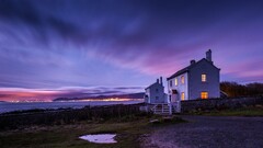 nature long exposure House dusk bay landscape purple