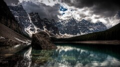 nature Mountains sky landscape moraine lake Canada