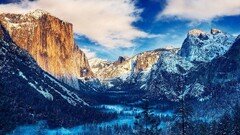 nature Mountains Trees snow winter forest