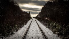 nature railway snow winter