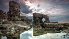 nature reflection rock sky