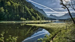 nature river Mountains Trees landscape