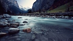nature river rock Mountains creeks outdoors switzerland water