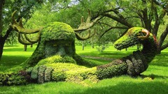 nature sculpture moss Trees