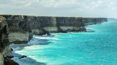 nature Sea landscape coast cliff waves