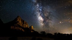 nature Stars sky digital art night landscape Milky Way