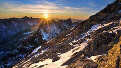 nature sunset Mountains landscape sunlight sky