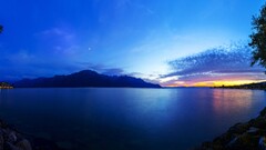 nature sunset Mountains Sea Lake night sky outdoors