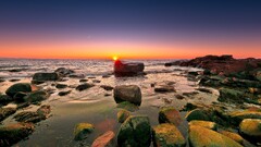 nature sunset Sea rock sky coast