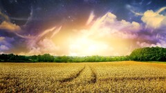 nature sunset space art Space field sky sunlight