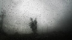 nature water drops glass dark