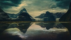 nature water mist Mountains