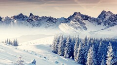 nature winter Mountains landscape snow
