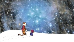 nebula calvin and hobbes cartoon snow Stars scarf