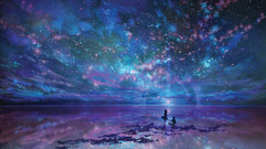 nebula Stars Anime sky reflection night Space