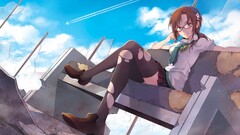 neon genesis evangelion school uniform anime girls glasses Anime