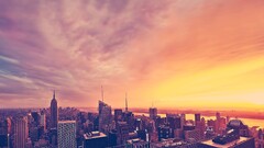 new york city cityscape USA sky sunlight