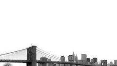 new york city monochrome cityscape brooklyn bridge