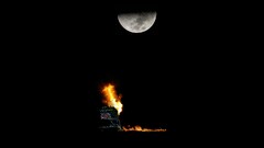 night abstract moon fire Minimalism