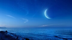 night beach moon sky