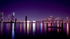 night cityscape Miami
