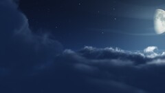 night moon sky clouds