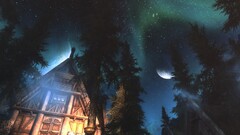 night the elder scrolls v skyrim RPG Starry Night sky Stars