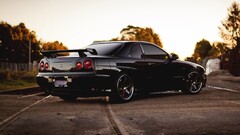 Nissan Skyline Car black cars vehicle