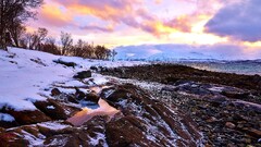 Norway snow landscape nature sky river winter