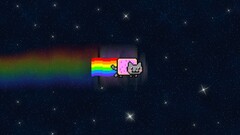 nyan cat artwork colorful Space Stars